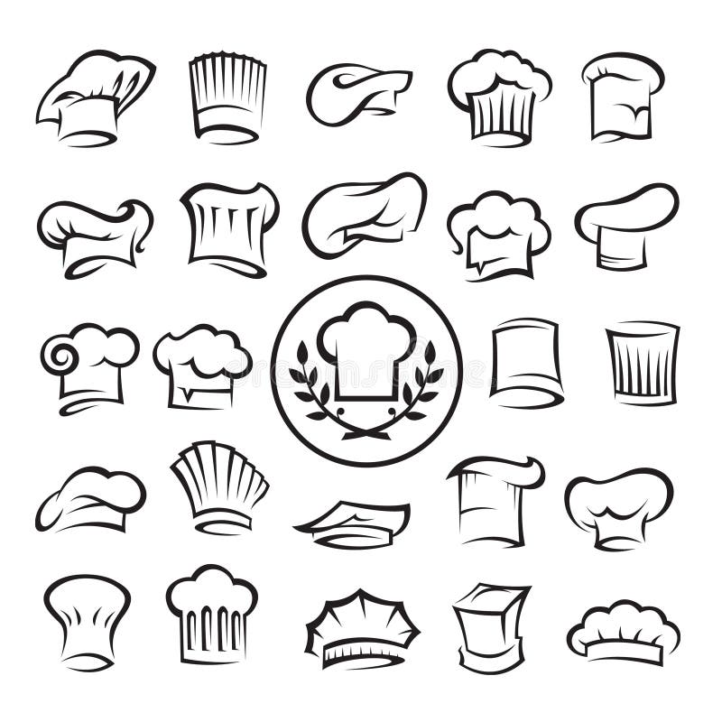 Set of chef hats