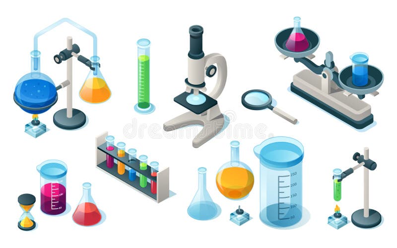 Set of Chemical, Medical Laboratory, Lab Equipment Stock Vector ...
