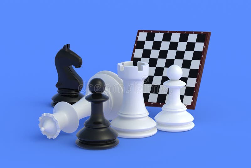 Premium Photo  Chess pieces and game board on dark blue background