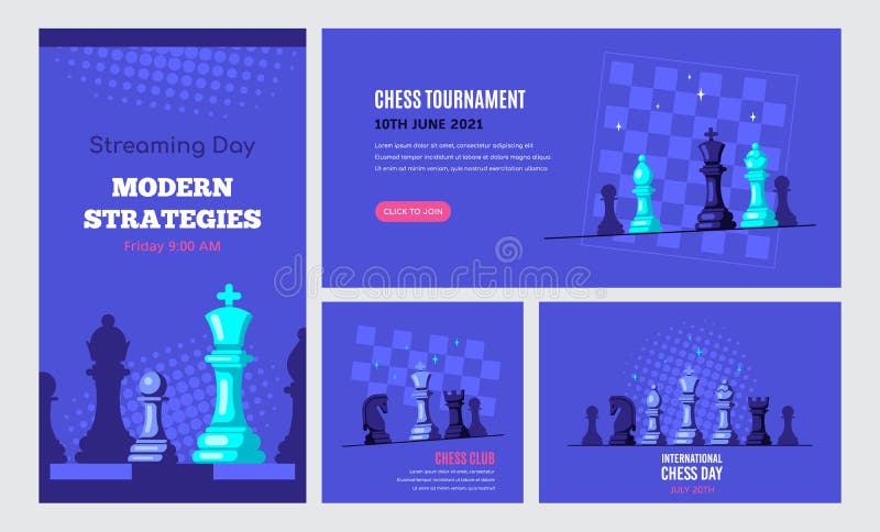 Chess tournament winner list with chess pieces, chess icon as symbols of  winners, order of five names, vector template Stock Vector