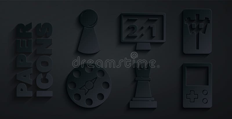 Set chess mahjong pieces twister jeu tétris sport tableau de bord mécanique et puce pour icône. vecteur illustration de vecteur