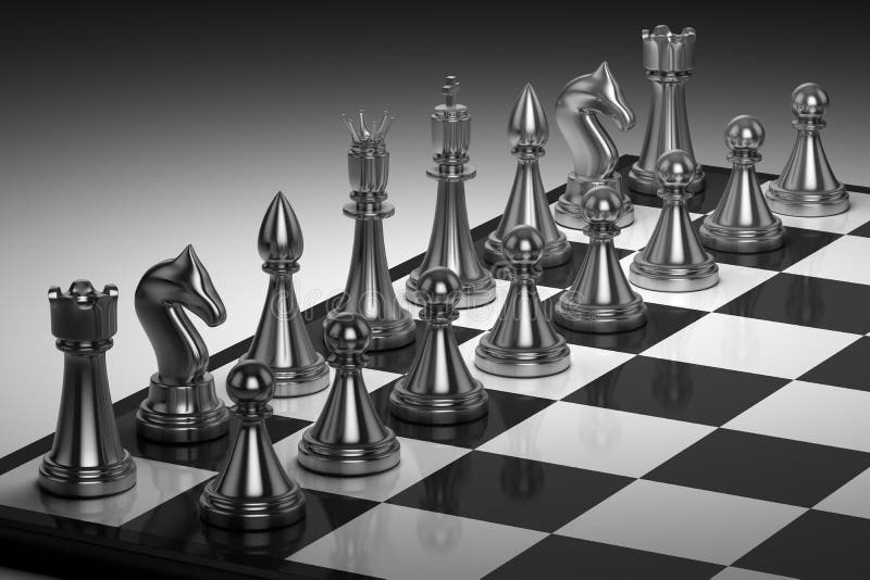 A set of chess pieces on a chess board. Chess game vector illustration A set of chess pieces on a chess board. Chess game vector illustration