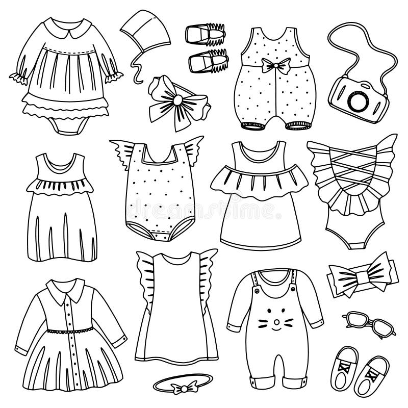 Illustration of Dresses Shapes and Cut Lines Stock Illustration ...