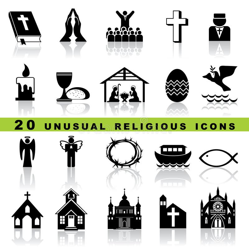 Set vector icons of christian religion sign and symbol. Set vector icons of christian religion sign and symbol