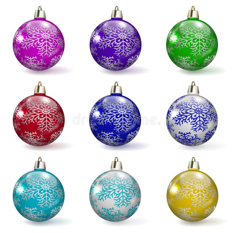 Set of Christmas balls stock vector. Illustration of multicolor - 33781458