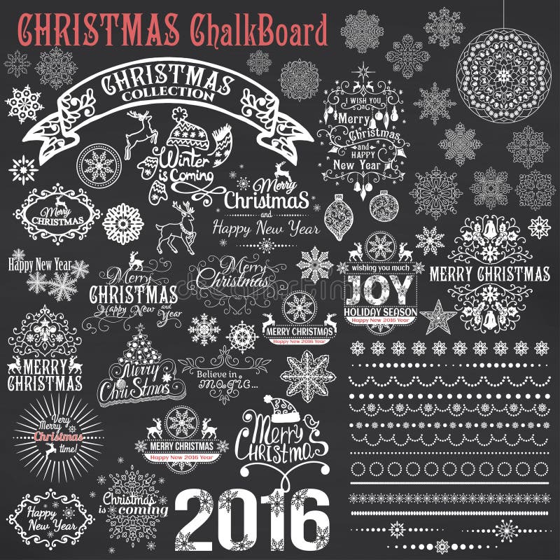 Set of Christmas calligraphic design elements