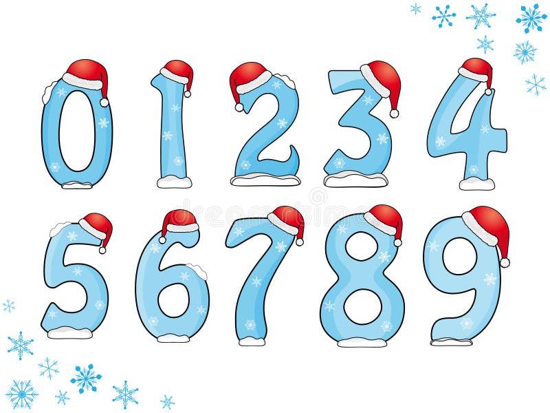 Set of Christmas numbers stock vector. Illustration of santa - 16081236
