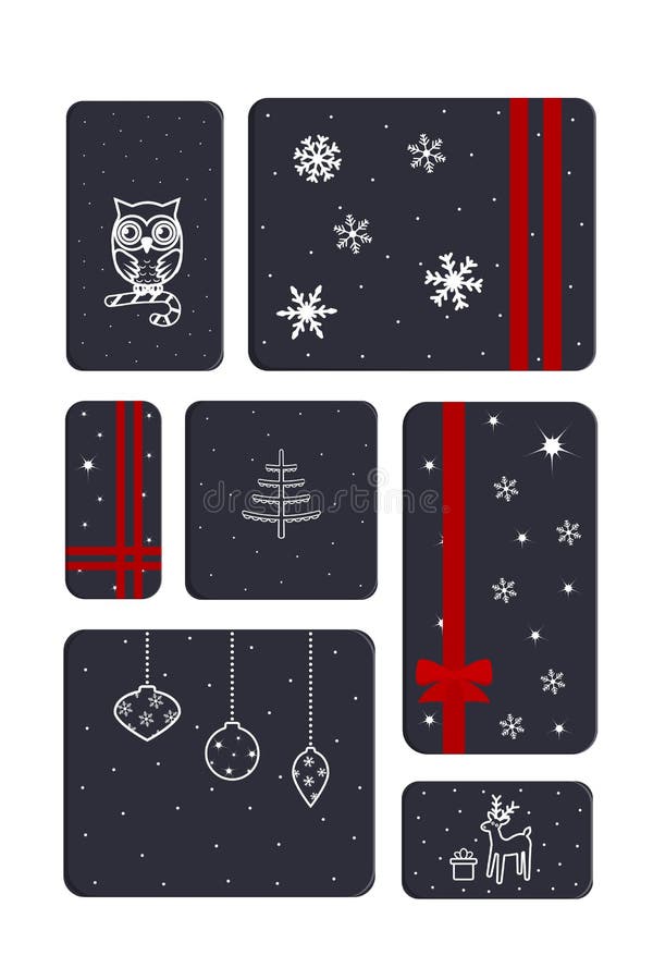 Set of Christmas present boxes stock illustration Set of Christmas present boxes stock illustration