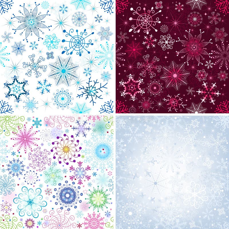 Set Christmas seamless pattern