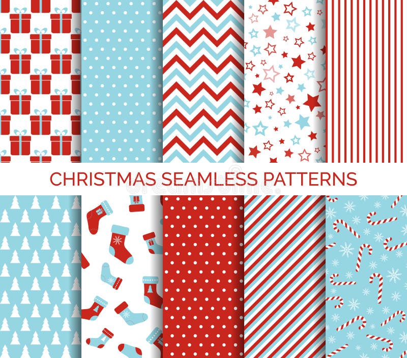 Set of Christmas seamless vector patterns stock illustration Set of Christmas seamless vector patterns stock illustration