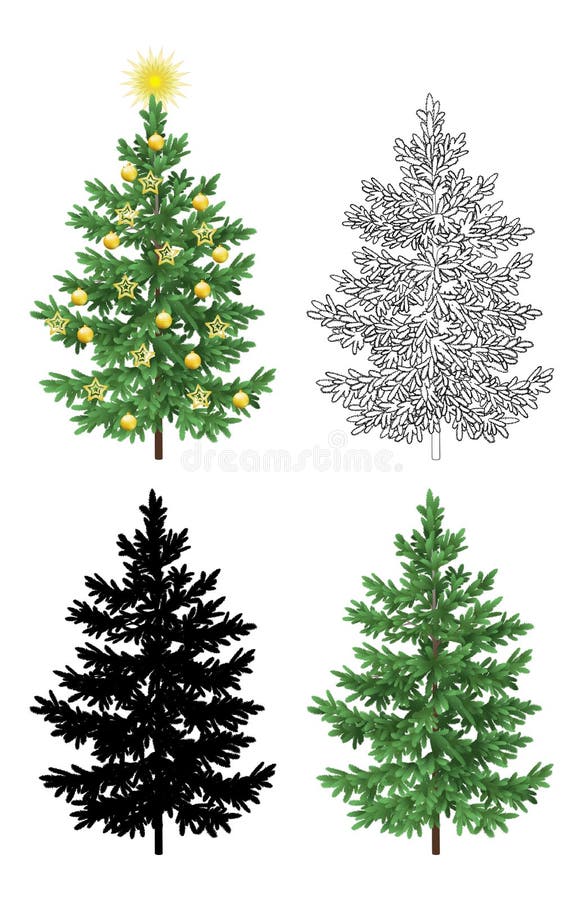 Set of Christmas Trees