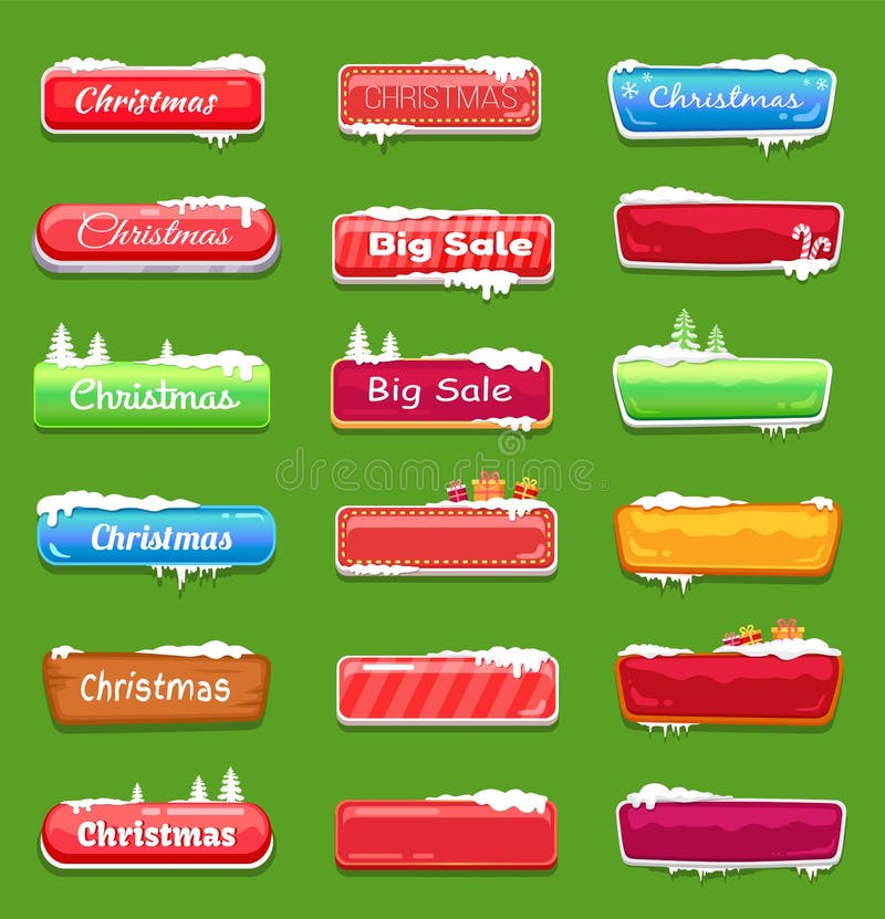 Set of Chrtistmas Buttons Vector Illustration