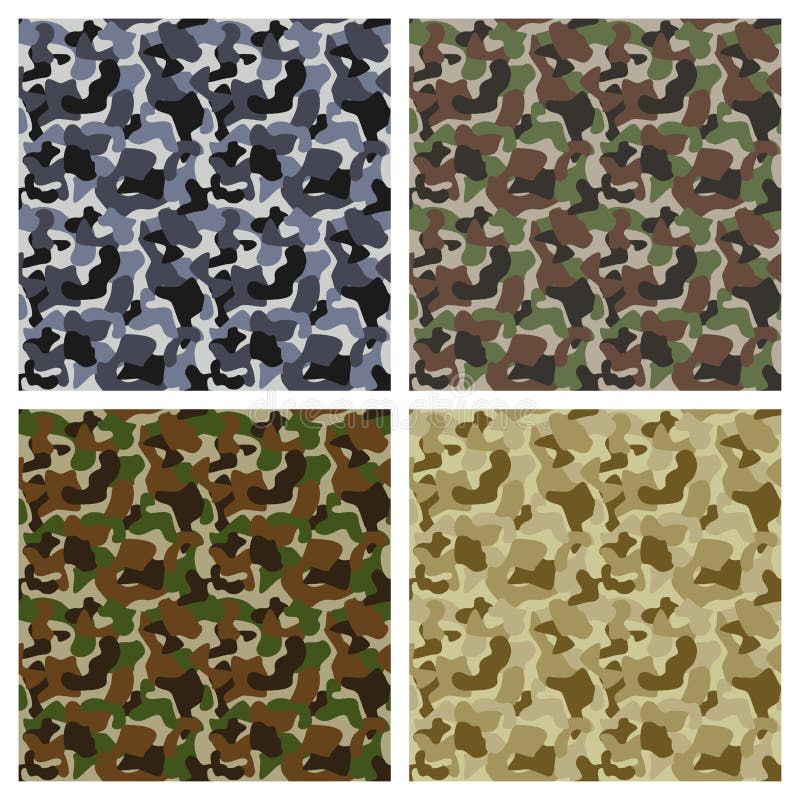 Vector Mega Set of Seamless Camouflage Pattern Stock Vector ...