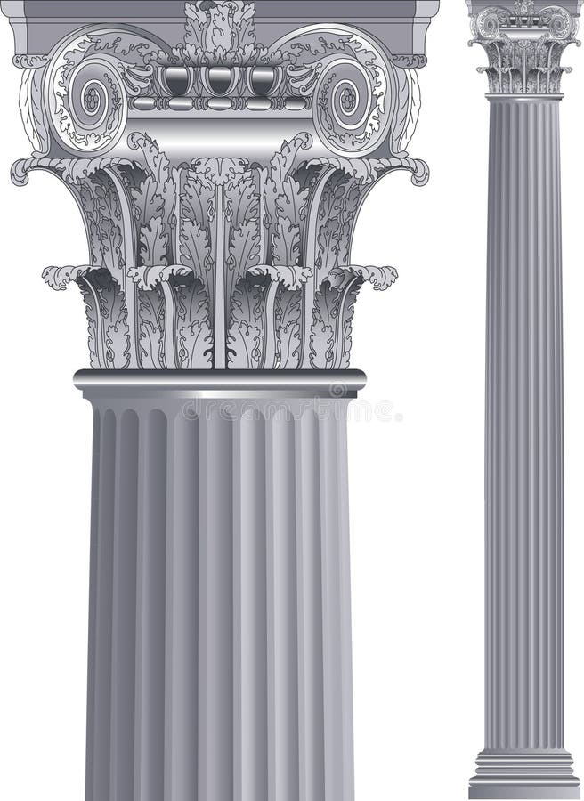Set classic columns stock illustration