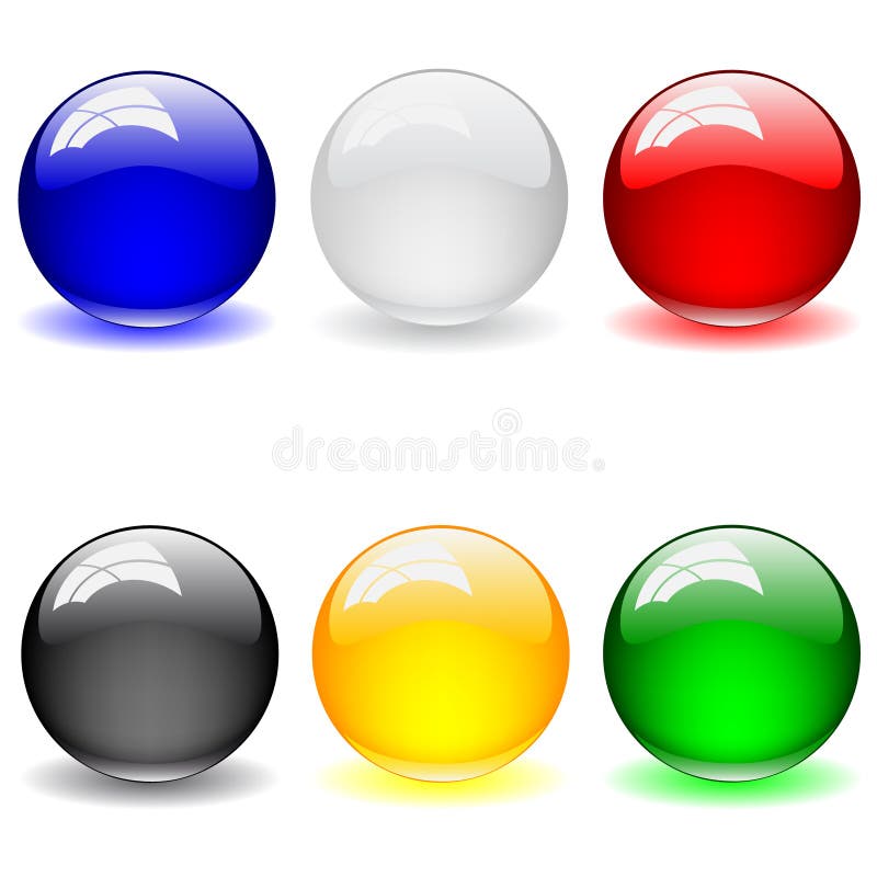 Set of clean glossy ball. Abstract background royalty free illustration