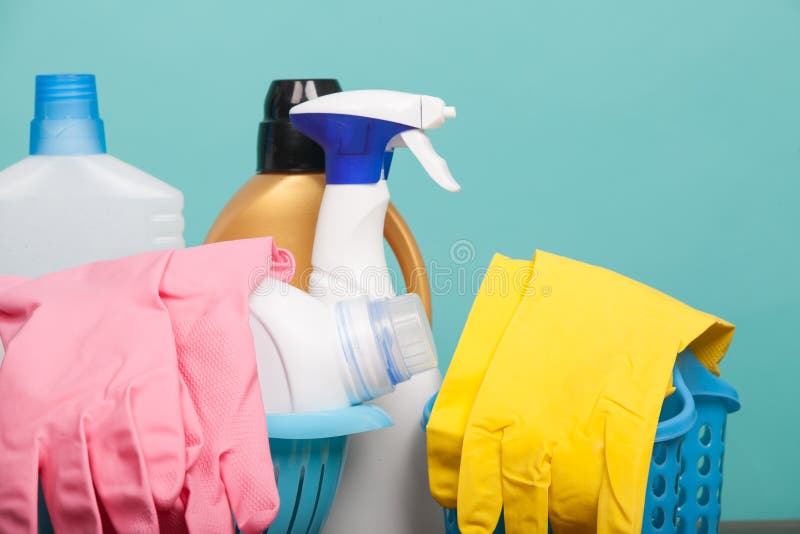 Set of Cleaning and Washing Equipment. Cleaning Concept with Supplies Stock Image Image of