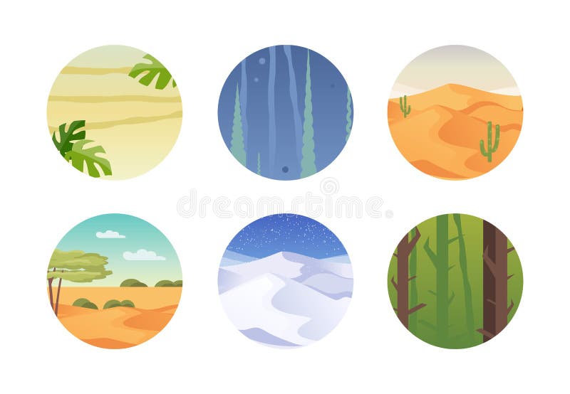 Set of climatic zones vector vector illustration Set of climatic zones vector vector illustration
