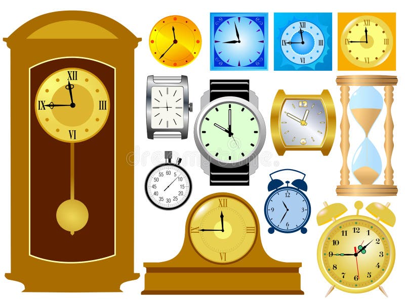 Set of clocks. Vector