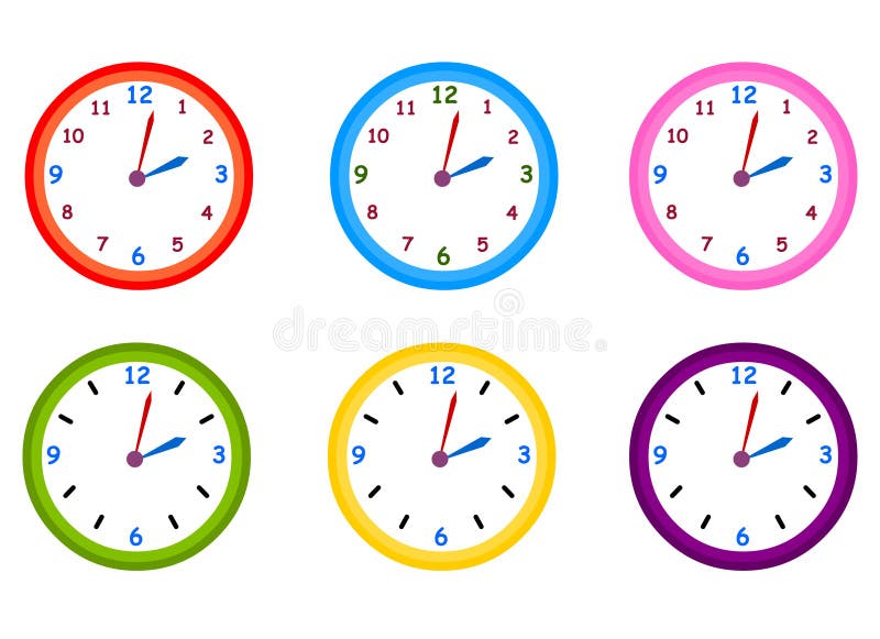 Clock Vector.Set of Clocks Vector Illustration Stock Vector