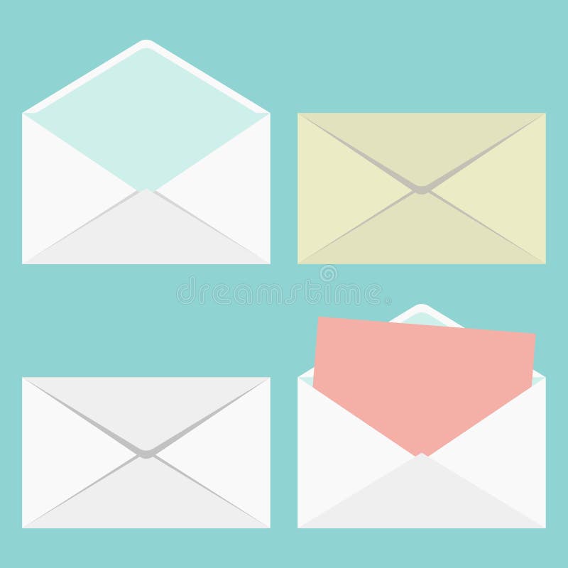 Set of closed and open envelopes royalty free illustration