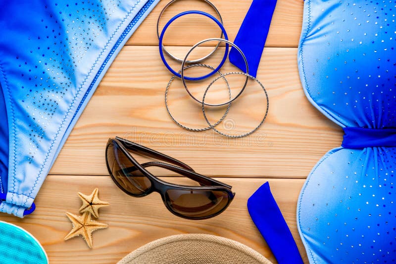 A Set of Clothes and Accessories To Spend Time in the Resort Stock