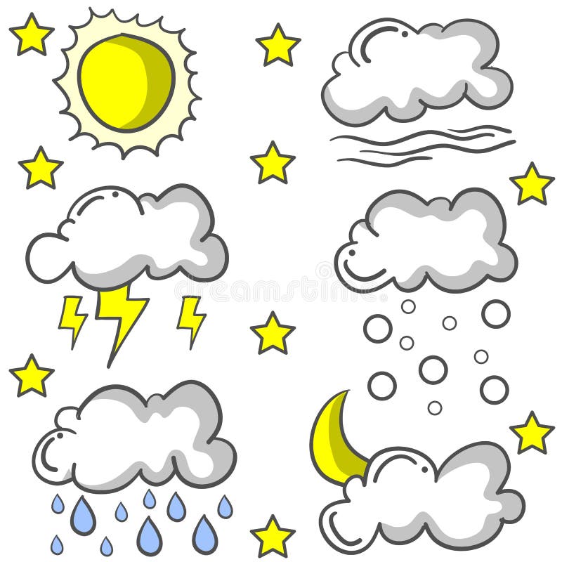 Set of cloud style various stock illustration