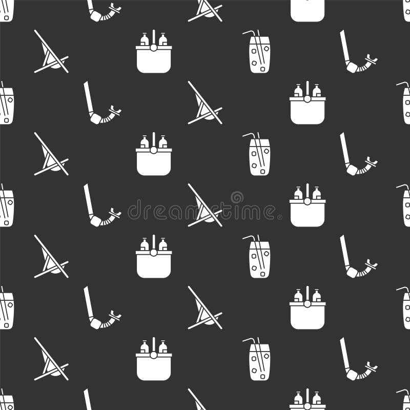 Set Cocktail and Alcohol Drink, Snorkel, Sunbed and Cooler Bag and