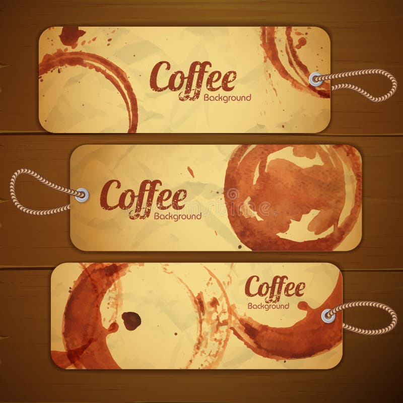 Set Of Coffee Labels On Chalkboard Stock Vector Illustration of
