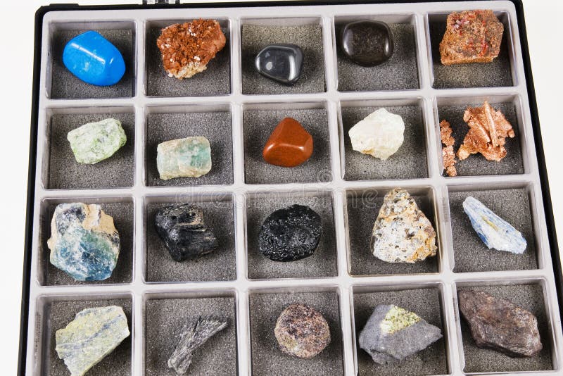 Set, a collection of minerals in the box