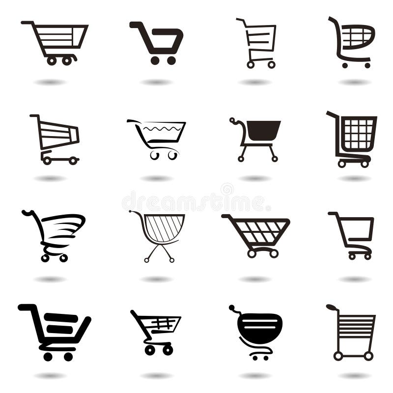 Shopping Cart Logo and Shopping Bags Logo Vector Set Graphic Design