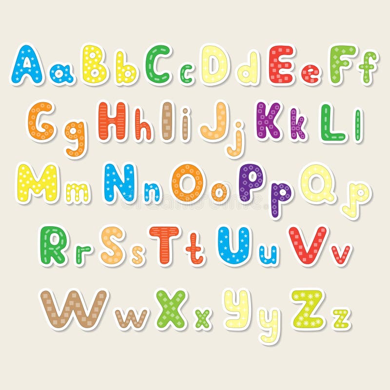 Set of the Color Alphabet Cut Out from Paper Stock Illustration ...