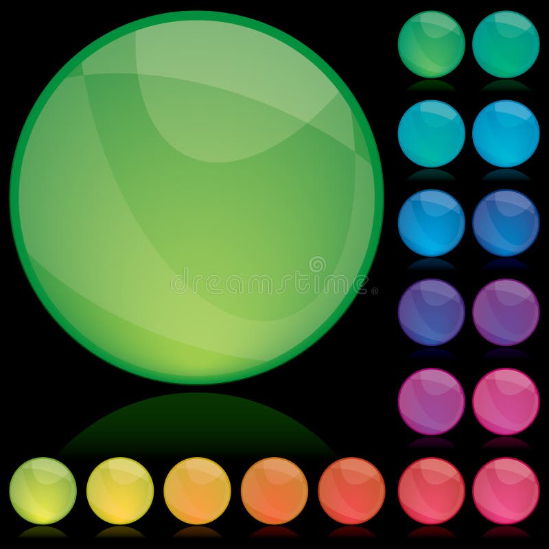 Set of color banners, buttons