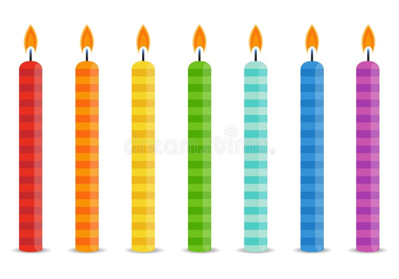 Set of Color Birthday Candles Stock Illustration Illustration of
