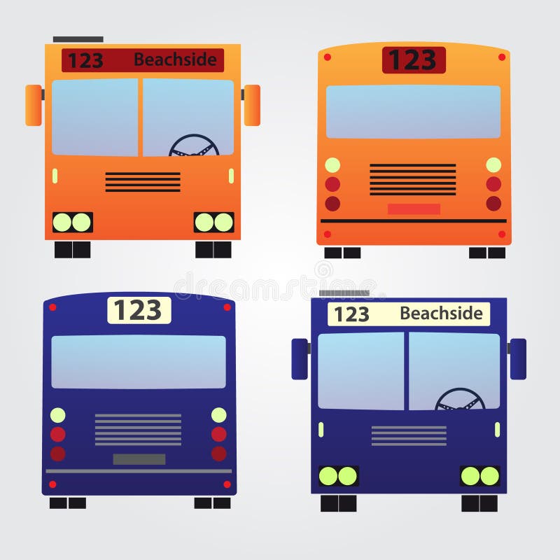Set of color buses eps10 vector illustration
