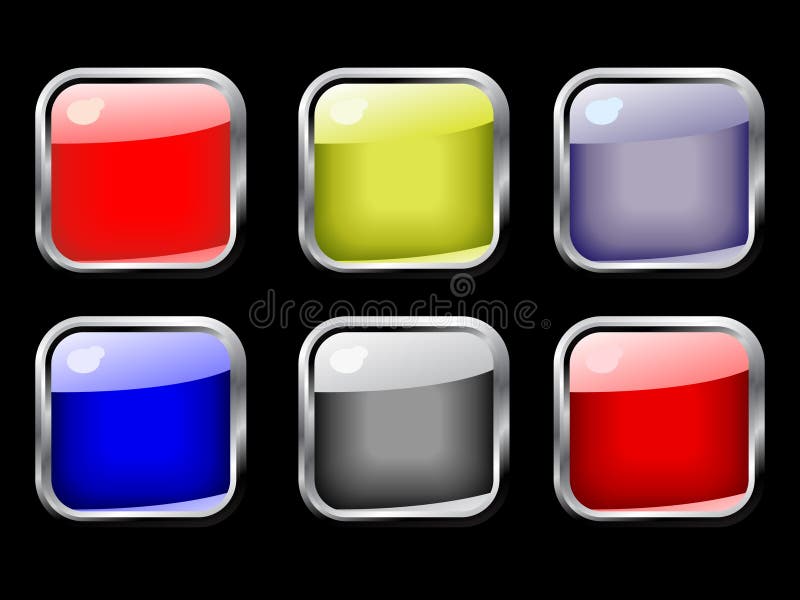 Set of color glossy buttons (VECTOR)