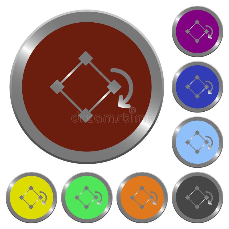 Set of color glossy coin-like rotate element buttons royalty free illustration