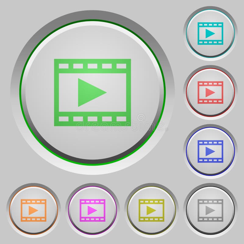 Play movie push buttons stock vector. Illustration of look 186268443