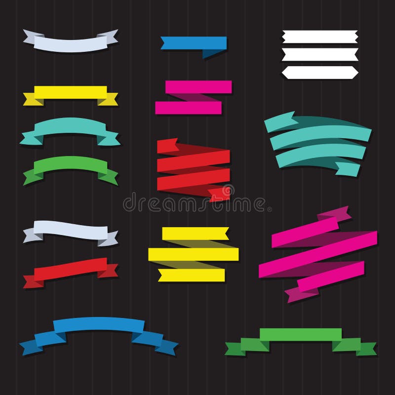Set of Color Ribbons stock vector. Illustration of fashioned 45711815