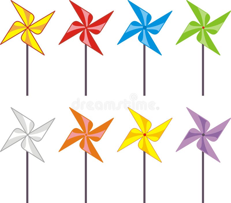 Set of color windmills (propeller, spinner) - toys