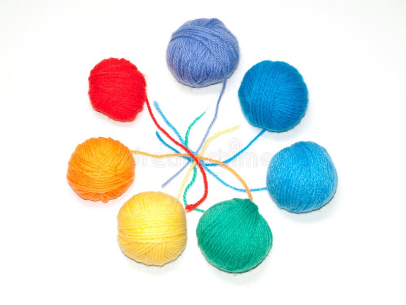 A set of color woolen yarns for knitting