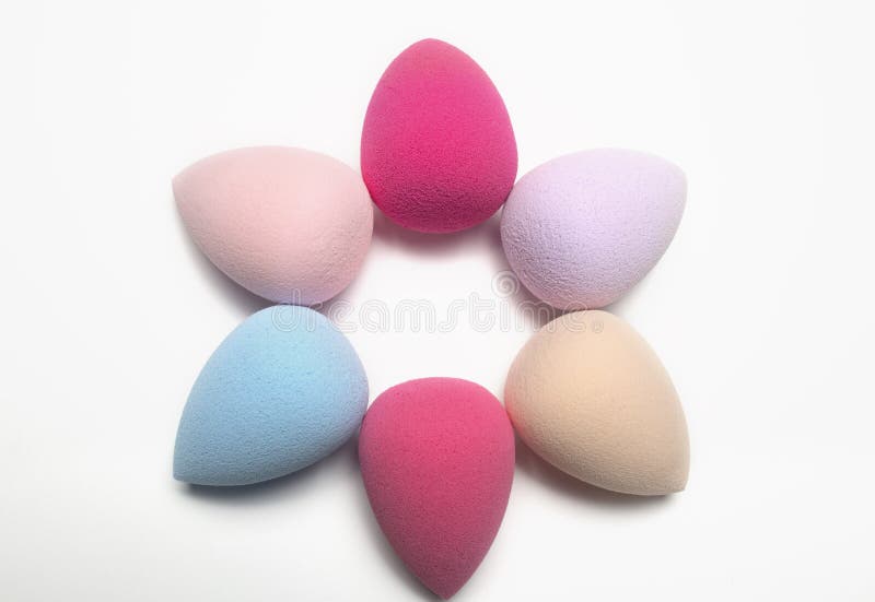Set of Colored Beauty Blenders on a White Background Stock Image Image of care, sponge 96530355
