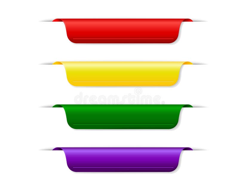 Set of colored blank bookmarks