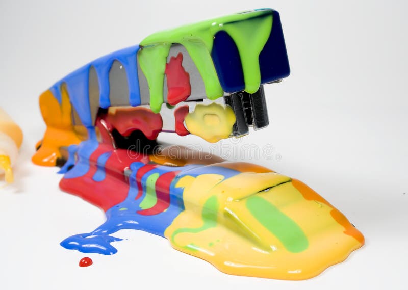 Set of colored blot on stapler