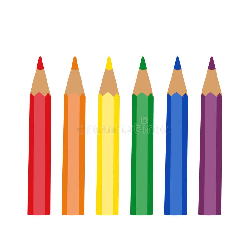 Set of Colored Cartoon Pencils, Vector Illustration Stock Vector -  Illustration of pencils, pride: 153655138