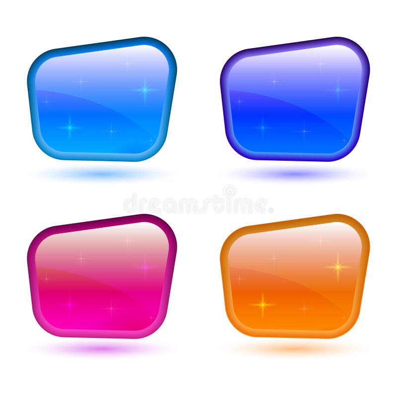 Set of colored 3d buttons. Icons for web. Vector design rectangle royalty free illustration