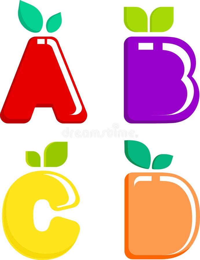 A Set of Colored Letters Fruit Stock Vector Illustration of diversity