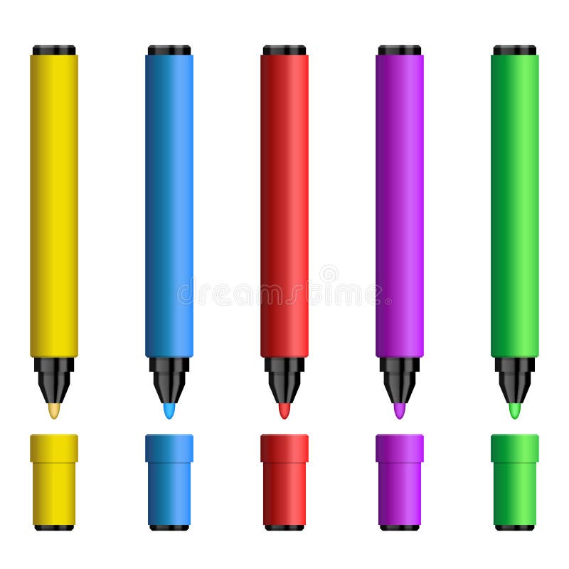 Colored markers clip art