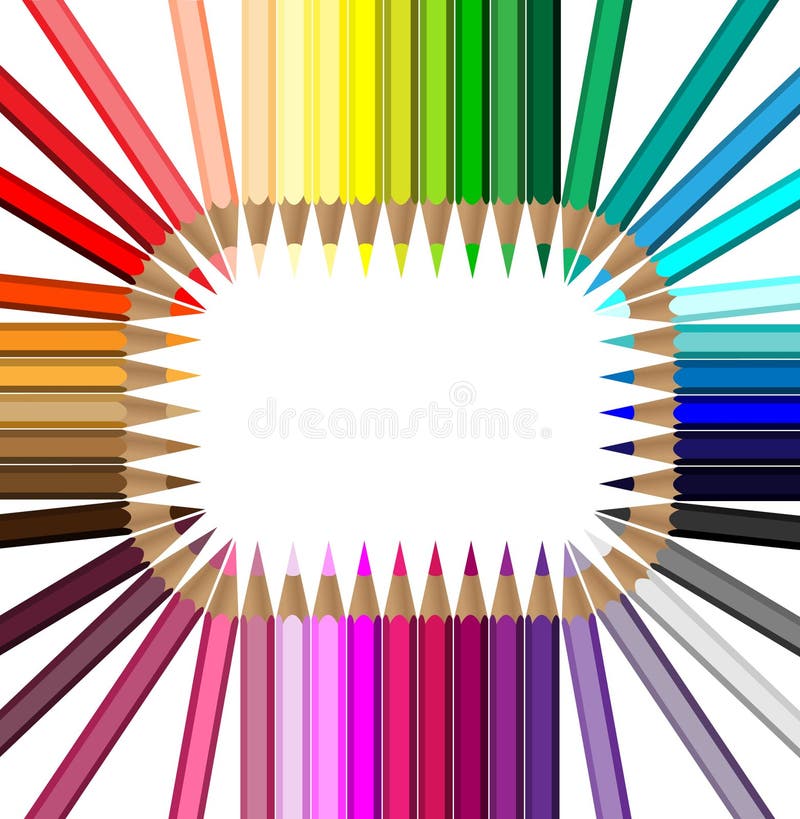 Set of colored pencils stock illustration. Illustration of tool 73768757