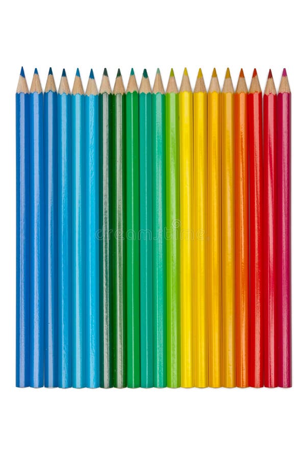 Set of colored pencils isolated