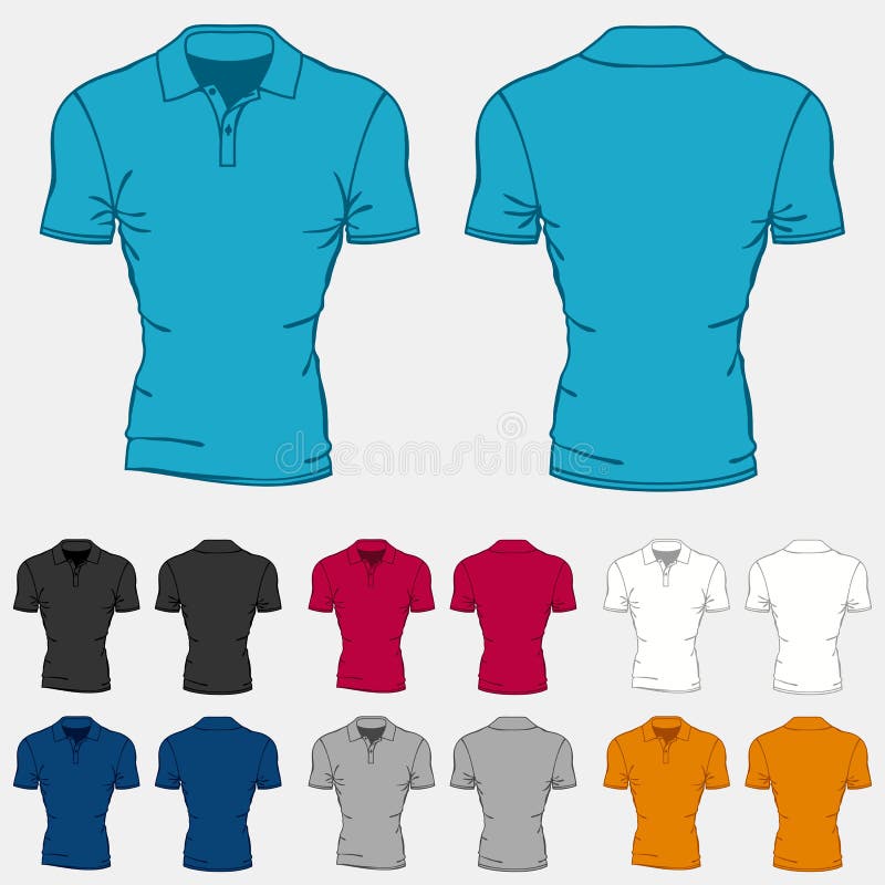 Colored Polo Shirts with Caps. Stock Vector Illustration of outfit
